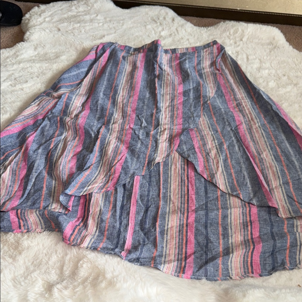 New York & Company Multicolor Striped Midi Skirt